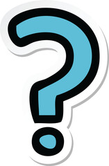 sticker of a cute cartoon question mark