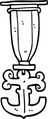 line drawing cartoon sailor medal