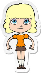 sticker of a cartoon girl