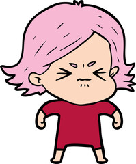 cartoon angry woman