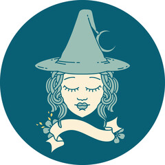 icon of human witch character face