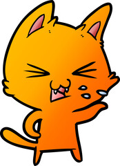 cartoon cat hissing