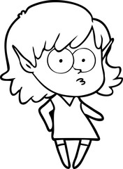 cartoon elf girl staring