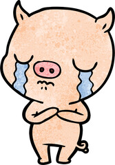 cartoon pig crying