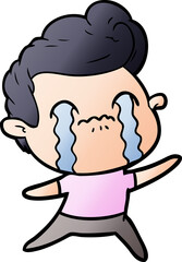 cartoon man crying