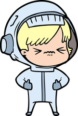 angry cartoon space girl