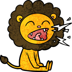 cartoon roaring lion
