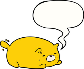 cute cartoon cat with speech bubble