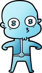cartoon weird bald spaceman