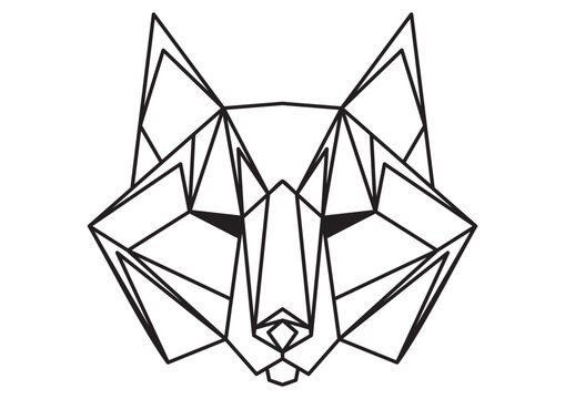Animal icon, vector fox. Abstract triangular style