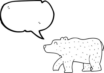freehand drawn speech bubble cartoon bear