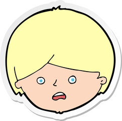 Obraz premium sticker of a cartoon unhappy boy