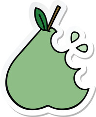 sticker of a cute cartoon green pear