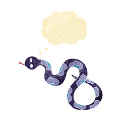 cartoon snake with thought bubble