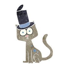 freehand retro cartoon cat