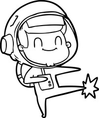 happy cartoon astronaut