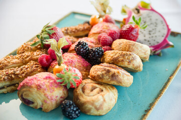 Beautifully presented breakfast pastries