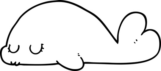 Obraz na płótnie Canvas cute cartoon seal
