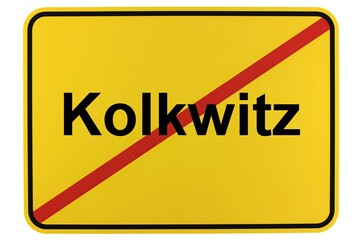 Illustration eines Ortsschildes der Gemeinde Kolkwitz in Brandenburg