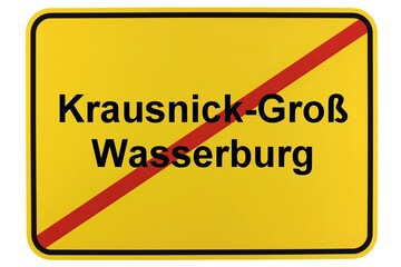 Illustration eines Ortsschildes der Gemeinde Krausnick-Groß Wasserburg in Brandenburg