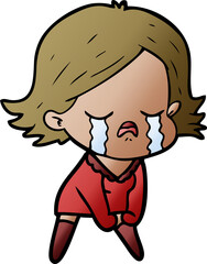 cartoon girl crying