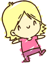 Happy Woman Chalk Drawing