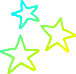 Obraz premium cold gradient line drawing of a cartoon star symbols