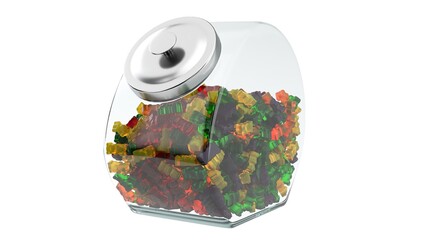 Jar full of gummy bears