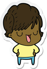 sticker of a cartoon woman talking