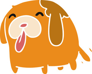 cartoon illustration kawaii of a cute dog