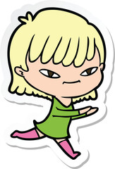 sticker of a cartoon woman