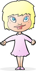 cartoon girl shrugging shoulders