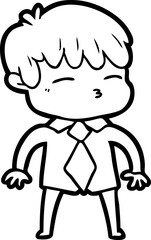 cartoon curious boy