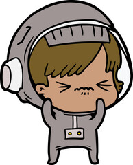 cartoon astronaut woman