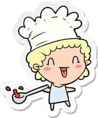 sticker of a cartoon chef