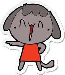 sticker of a cute cartoon dog