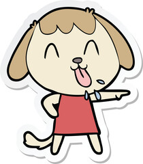 sticker of a cute cartoon dog