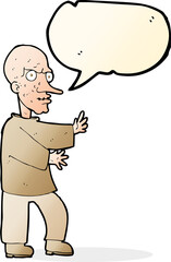 cartoon mean looking man with speech bubble