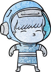 cartoon curious astronaut