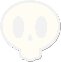 cartoon spooky skull sticker
