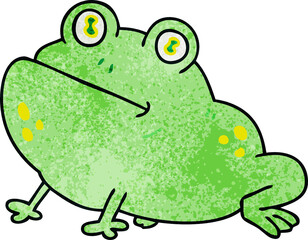 hand drawn quirky cartoon frog