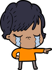 cartoon woman crying