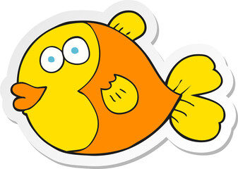sticker of a cartoon fish