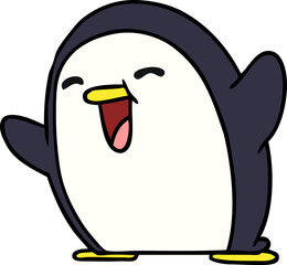 cartoon illustration kawaii of a cute penguin