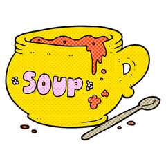 freehand drawn cartoon bowl of soup