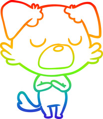 Fototapeta premium rainbow gradient line drawing of a cartoon dog