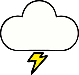 comic book style cartoon of a thunder cloud