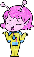 cartoon alien girl