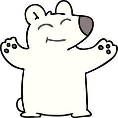 hand drawn quirky cartoon polar bear