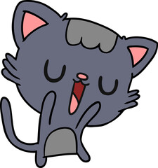 Obraz premium freehand drawn cartoon of cute kawaii cat